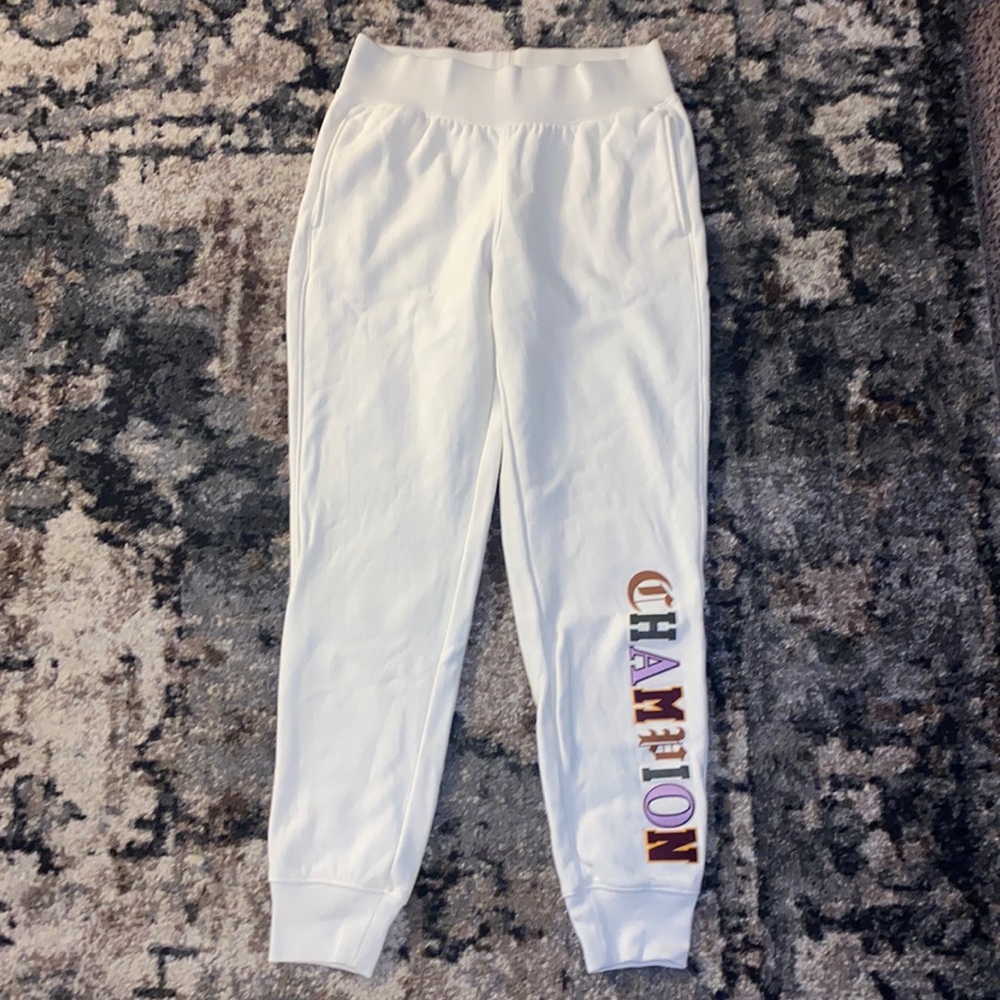 Cream color Champion joggers. Size Medium.